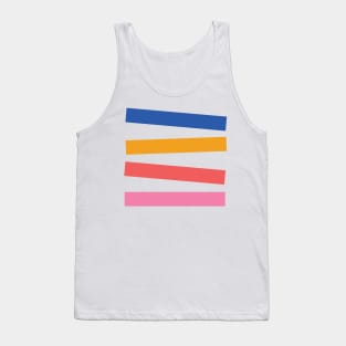 Bright color angled non parallel stripes Tank Top